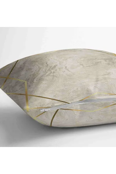 Taş 43x43 Dijital Baskılı Fermuarlı Modern Kırlent Kılıfı 252263