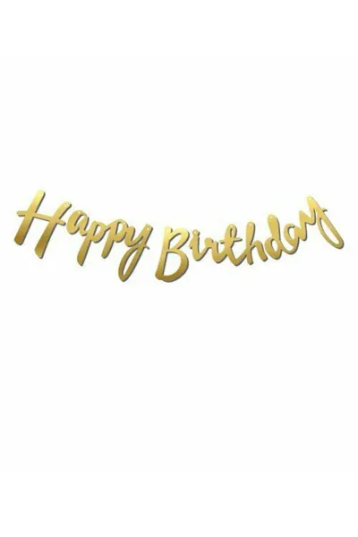 Altın Kaligrafi Banner Happy Birhtday Parti Yazısı 297063