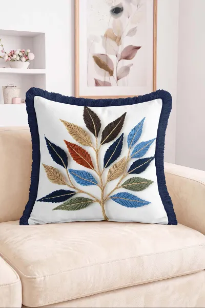 43x43 Cm Dijital Baskılı Fermuarlı Çift Taraflı Saçaklı Kırlent Kılıfı 483403