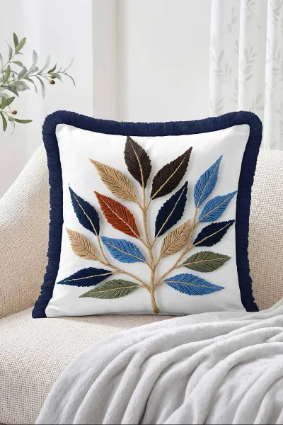 43x43 Cm Dijital Baskılı Fermuarlı Çift Taraflı Saçaklı Kırlent Kılıfı 483403