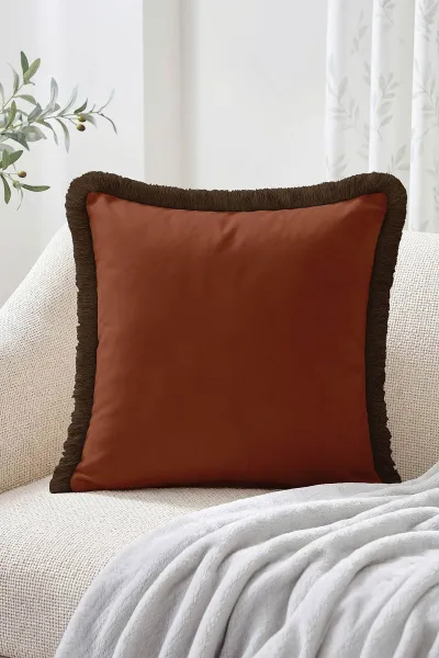 43x43 Cm Dijital Baskılı Fermuarlı Çift Taraflı Saçaklı Kırlent Kılıfı 483424