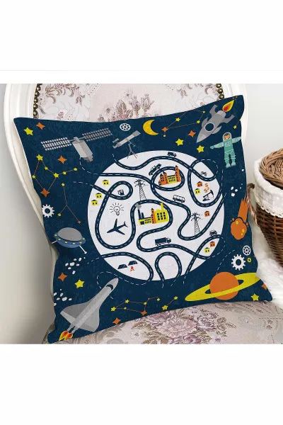 43x43 Dijital Baskılı Fermuarlı Modern Kırlent Kılıfı 308673