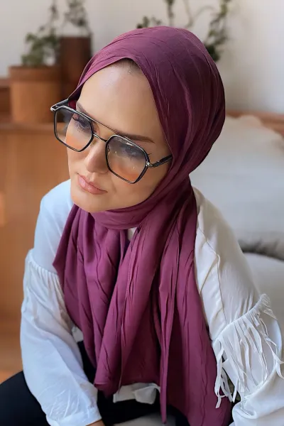 Mürdüm 75x180 Piliseli Bambu Şal 282802