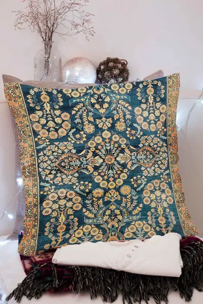43x43 Dijital Baskılı Fermuarlı Modern Kırlent Kılıfı 308764