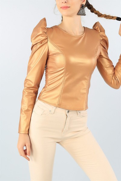 Altın Prenses Kol Deri Bluz 45380