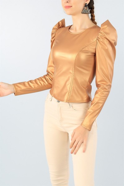 Altın Prenses Kol Deri Bluz 45380
