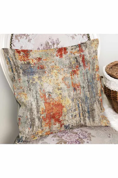 43x43 Dijital Baskılı Fermuarlı Modern Kırlent Kılıfı 308769
