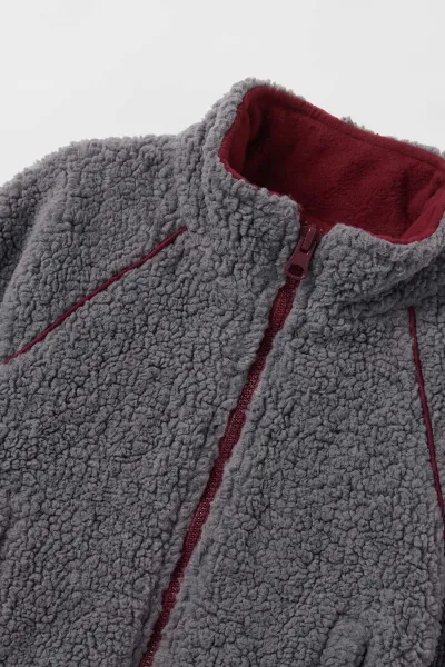Antrasit (0-4 Yaş) Reglan Kol Cep Detay Kuzu Erkek Çocuk&Bebek  Hırka 487868