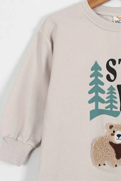 Antrasit (1-4 Yaş) Stay Wild Süzene Nakışlı Erkek Çocuk Mevsimlik Takım 425863