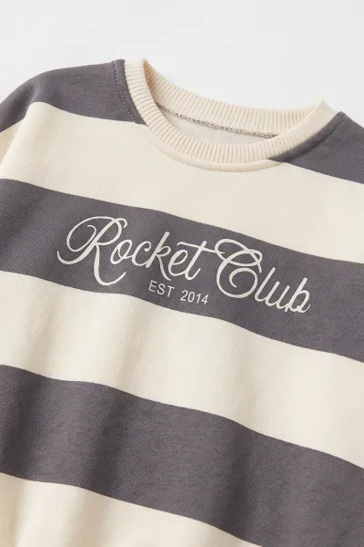 Antrasit (1-5 Yaş) Rocket Club Baskılı 3 İp Şardonlu Erkek Çocuk Kışlık Takım 490727