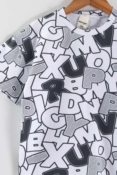 Antrasit (1-9 Yaş)Harf Baskılı Şortlu Erkek Çocuk Takım 458823