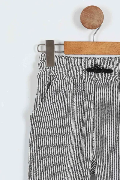 Antrasit (11-14 Yaş)Fitilli Likralı Erkek Çocuk Jogger Pantolon 357089