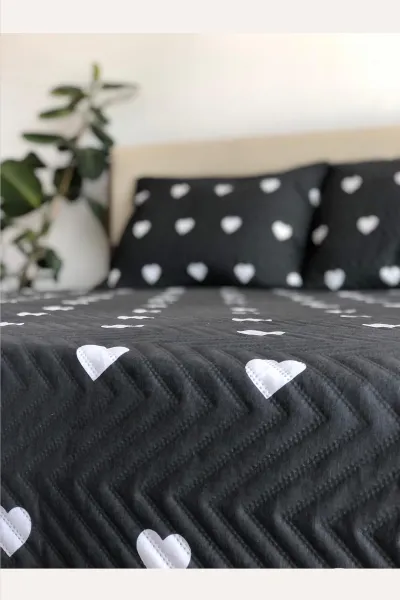 Antrasit 160x240 Cm Tek Kişilik Çok Amaçlı Pike Takımı 395549