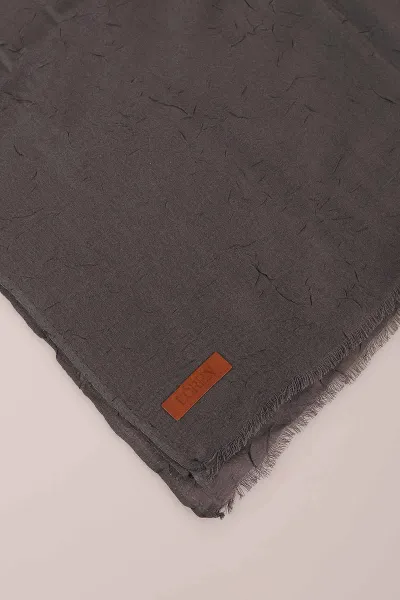 Antrasit 180x70 Bambu Kraş Düz Desen Şal 444840