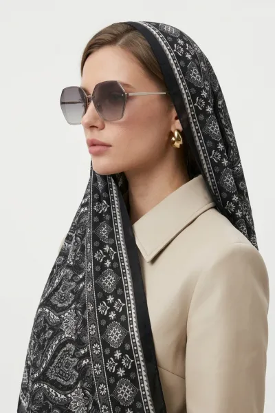 Antrasit 180x70 Cm Our Fashion Dijital Baskılı Desenli Bambu Kraş Şal 488547