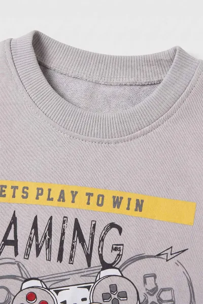 Antrasit (2-6 Yaş) Gaming Baskılı 2 İp Erkek Çocuk Mevsimlik Takım 483964