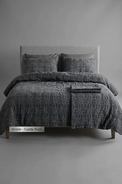 Antrasit 200x220 Cm Bella Home Çift Kişilik Kristal Jakarlı Nevresim Takımı - Zarif Desen & Premium Kalite 475809