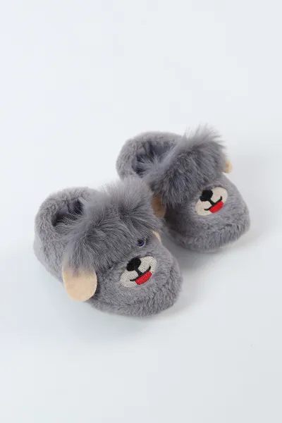Antrasit ( 21 - 24 )Peluş Figürlü Çocuk Panduf 497066
