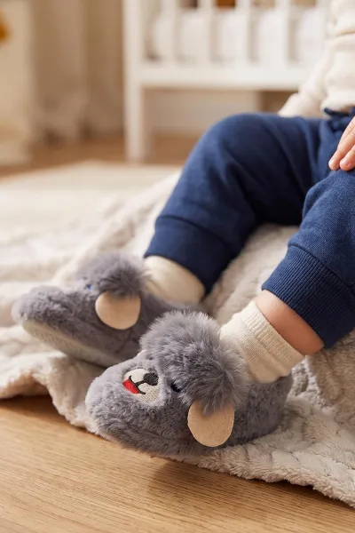 Antrasit ( 21 - 24 )Peluş Figürlü Çocuk Panduf 497066