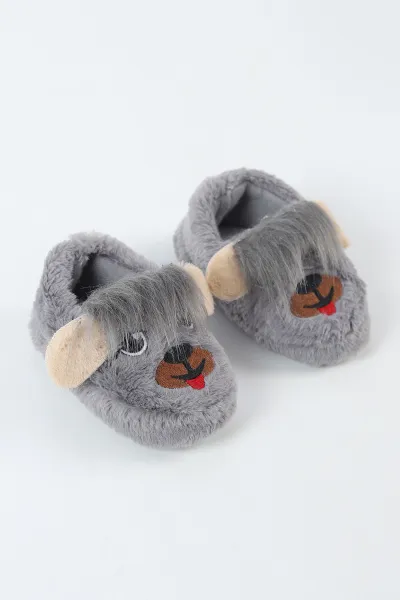 Antrasit ( 21 - 24 )Peluş Figürlü Çocuk Panduf 498628