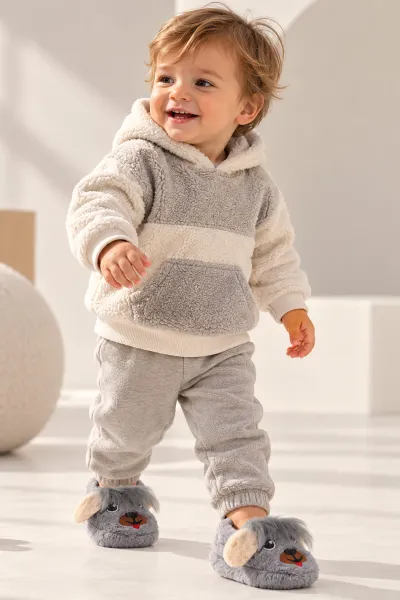 Antrasit ( 21 - 24 )Peluş Figürlü Çocuk Panduf 498628