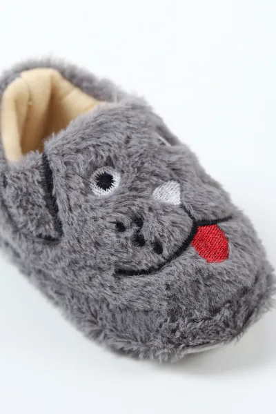 Antrasit ( 21 - 24 ) Peluş Figürlü Erkek Bebek Panduf 488297