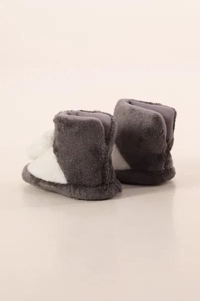 Antrasit ( 21 - 24 ) Peluş Figürlü Kız Bebek Panduf 394648