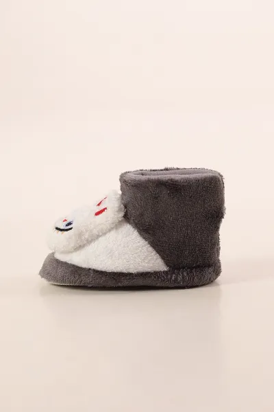 Antrasit ( 21 - 24 ) Peluş Figürlü Kız Bebek Panduf 394648