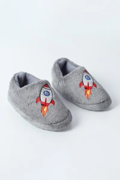 Antrasit ( 25 - 30 ) Peluş Erkek Çocuk Panduf 495148