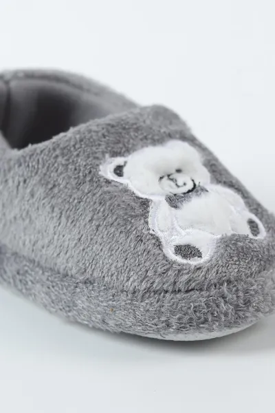 Antrasit ( 25 - 30 ) Peluş Figürlü Çocuk Panduf 496293