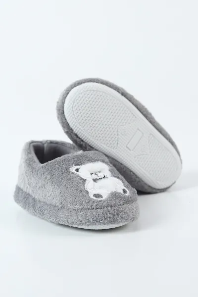 Antrasit ( 25 - 30 ) Peluş Figürlü Çocuk Panduf 496293