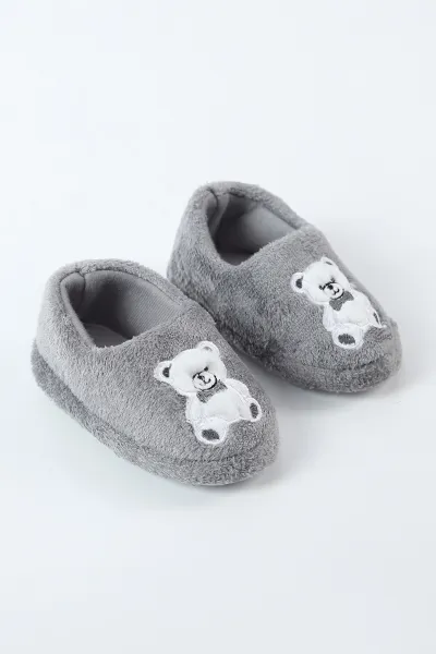 Antrasit ( 25 - 30 ) Peluş Figürlü Çocuk Panduf 496293