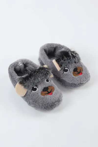 Antrasit ( 25 - 30 )Peluş Figürlü Çocuk Panduf 498631