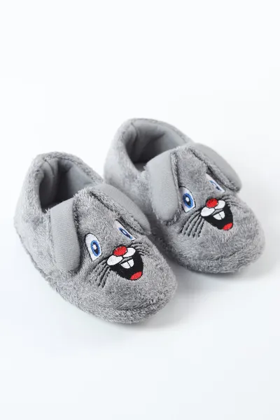 Antrasit ( 25 - 30 ) Peluş Figürlü Erkek Çocuk Panduf 488260