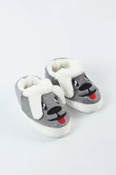 Antrasit ( 25 - 30 ) Peluş Figürlü Erkek Çocuk Panduf 497849
