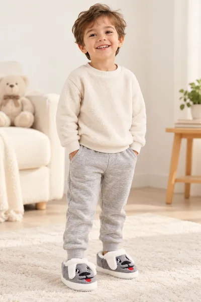 Antrasit ( 25 - 30 ) Peluş Figürlü Erkek Çocuk Panduf 497849