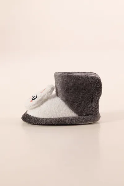 Antrasit ( 25 - 30 ) Peluş Figürlü Kız Çocuk Panduf 394652