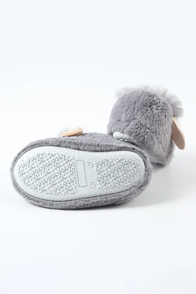 Antrasit ( 25 - 30 ) Peluş Figürlü Kız Çocuk Panduf 488274