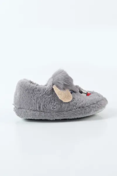 Antrasit ( 25 - 30 ) Peluş Figürlü Kız Çocuk Panduf 496277