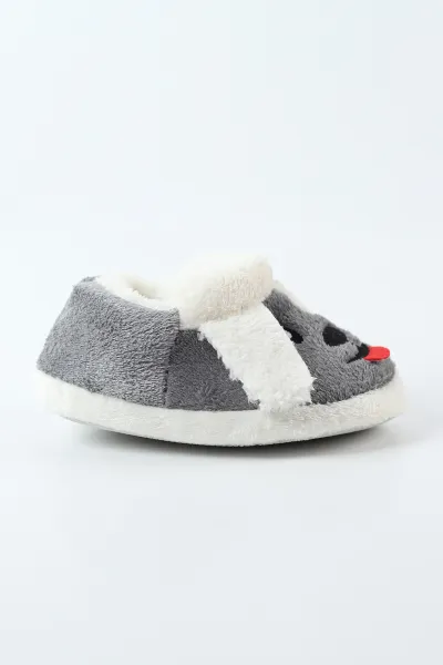Antrasit ( 25 - 34 ) Peluş Figürlü Erkek Çocuk Panduf 494659