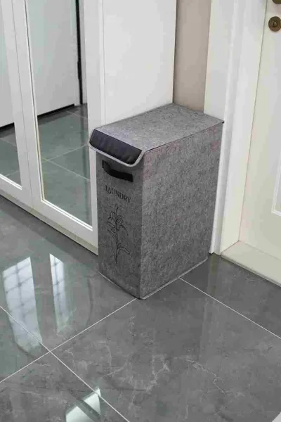 Antrasit 25x40x60 Derili Çamaşır Sepeti 264112