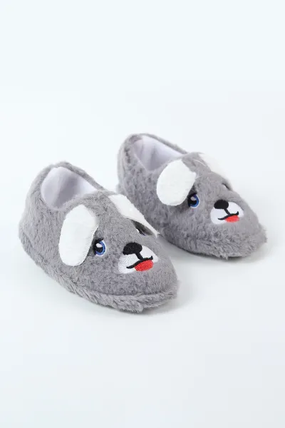 Antrasit ( 27 - 32 ) Peluş Figürlü Erkek Çocuk Panduf 495368