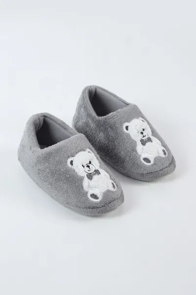 Antrasit ( 29 - 34 ) Peluş Figürlü Çocuk Panduf 500314