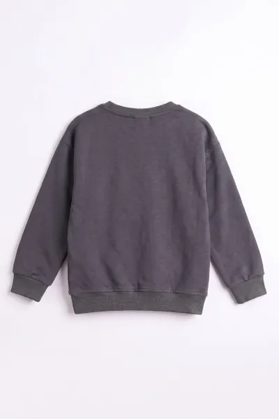 Antrasit (3-12 Yaş) Dont Give Baskılı Erkek Çocuk Sweatshirt 479167