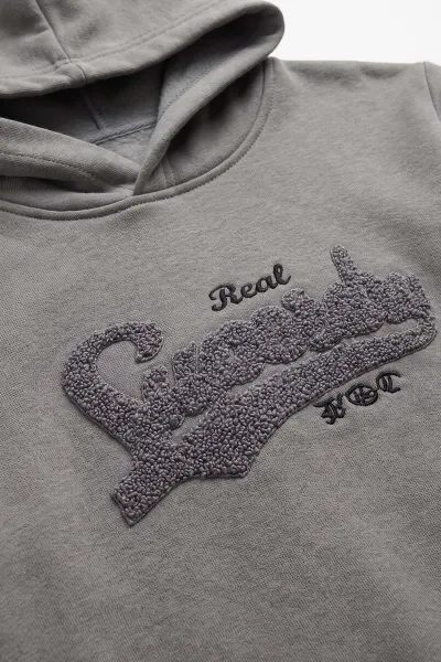 Antrasit (3-12 Yaş)Süzene  Superday Nakışlı  ve Kapüşonlu 3 İp Şardonlu Erkek Çocuk Sweatshirt 478637
