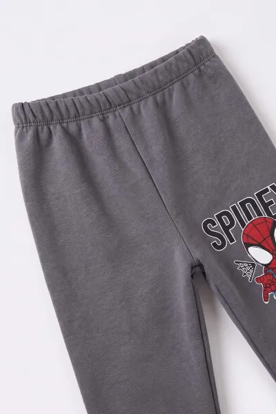 Antrasit (3-24 Ay) Spidey Baskılı 3 İp Şardonlu Erkek Bebek Kışlık Takım 497119