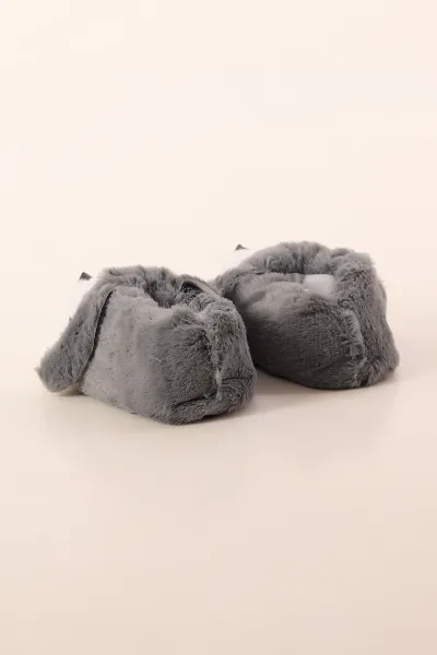 Antrasit ( 30 - 35 ) Peluş Köpekli Kız Çocuk Panduf 393588
