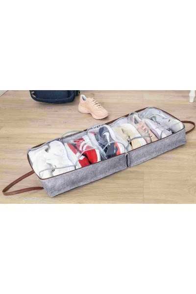 Antrasit 35x22x40 Deri Kulplu Ayakkabı Seyahat Çantası 249846