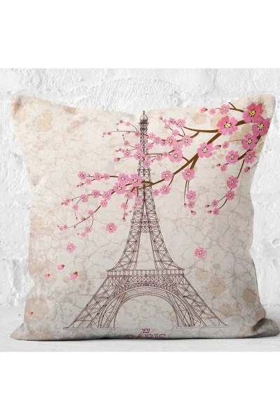 Pembe 43x43 Dijital Baskılı Fermuarlı Modern Kırlent Kılıfı 272872