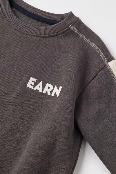 Antrasit (5-12 Yaş) Earn Baskılı     3 İp Şardonlu Erkek Çocuk Kışlık Takım 481531